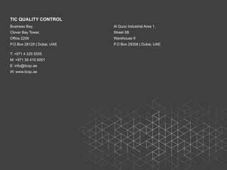 TIC Quality Control | PDF
