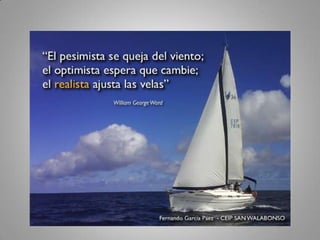 ESCUELA DEL SIGLO XXICULTURA: valores exigencias…INFRAESTRUCTURASpizarra digitalaulas 2.0, intranetTIC en casaAPRENDEROBJETIVOS YCONTENIDOScompetencias (TIC y otras)METODOLOGÍAbuscar, entender, aplicaren contexto, con TICcentrada en el alumno, reflexivo, crítico, autónomo, colaborativo, participa, crea evaluación continua (no memorística) COMUNIDAD EDUCATIVA plan, compromiso dirección, claustrofamilias, entornoALUMNOdiverso, sabe más, usa mucho TIC, capta y procesa distinto, otros valores, multitareaORGANIZACIÓNhorarios, espacios agrupamiento flexible entorno, coord. TICRECURSOSciberespacio, EVA mass medialibro digitalPROFESORorienta, motiva, controlaformación continua, redestrabajo en equipo y en EVA, 