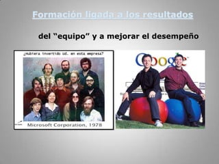 Formación ligada a los resultadosdel “equipo” y a mejorar el desempeño