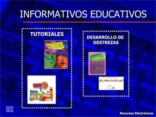 INFORMATIVOS EDUCATIVOS TUTORIALES DESARROLLO DE  DESTREZAS Recursos Electrónicos 