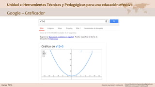 Unidad 2: Herramientas Técnicas y Pedagógicas para una educación efectiva
Google – Graficador
 