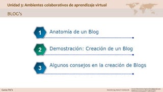 Unidad 3: Ambientes colaborativos de aprendizaje virtual
BLOG’s
 