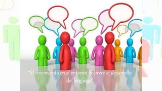 “El crecimiento en el entorno favorece el desarrollo 
del lenguaje” 
 