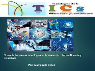 Por: Mgtra Dalia Deago
El uso de las nuevas tecnologías en la educación: Rol del Docente y
Estudiante
 