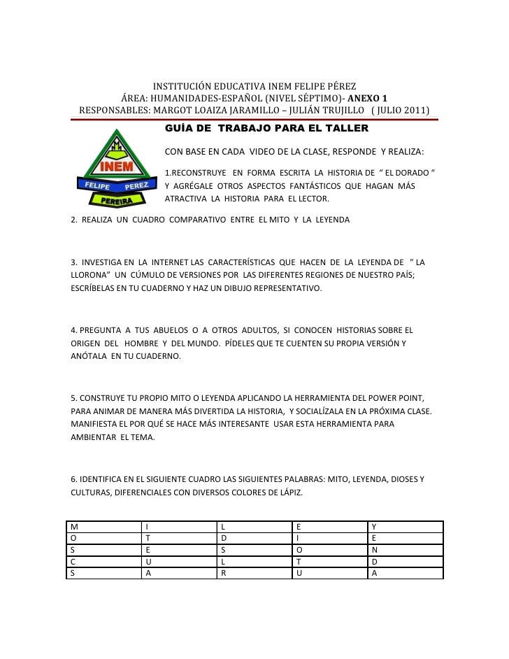 mitos inventados cortos gu 237 a de trabajo mito y leyenda mitos inventados cortos gu 237 a de trabajo mito y leyenda