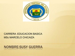 NOMBRE:SUSY GUERRA
CARRERA :EDUCACION BASICA
MSc MARCELO CHICAIZA
 