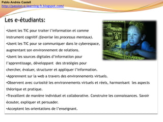  Interactivité avec les différentes ressources numériques. Pablo Andrés Castellhttp://passion-e-learning-fr.blogspot.com/Impact des TIC dans le secteur éducatif Importance des réseaux sociaux.