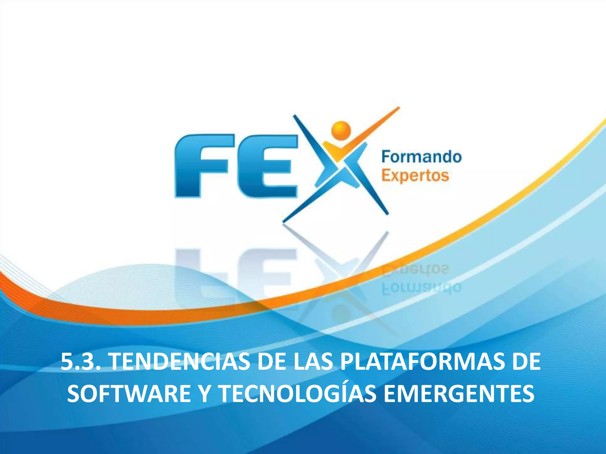 5.3. TENDENCIAS DE LAS PLATAFORMAS DE
SOFTWARE Y TECNOLOGÍAS EMERGENTES
 