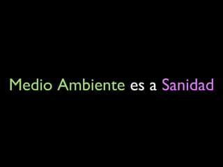 Medio Ambiente es a Sanidad