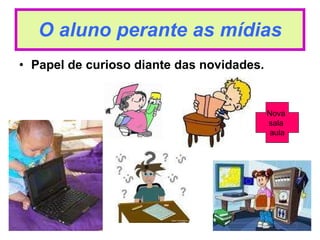O aluno perante as mídias Papel de curioso diante das novidades. Nova  sala  aula 
