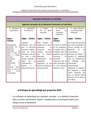 Tic´s y educación  preescolar yahaira