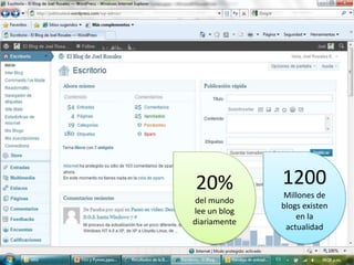 TIC’s y Las Pymes
Las Redes Sociales y las Empresas




                                    20%                       1200
                                                             Millones de
                                     del mundo
                                                             blogs existen
                                    lee un blog
                                                                 en la
                                    diariamente
                                                              actualidad

                                            Programa Nacional de Informática - PNI
 