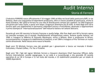 Audit Interno
                                                                                 Storia di Ferrero
L’industr...