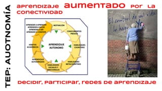 TEP:AUOTNOMÍA
decidir, participar, redes de aprendizaje
aprendizaje aumentado por la
conectividad
 
