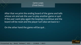 Tic tac toe c++ project presentation | PPT