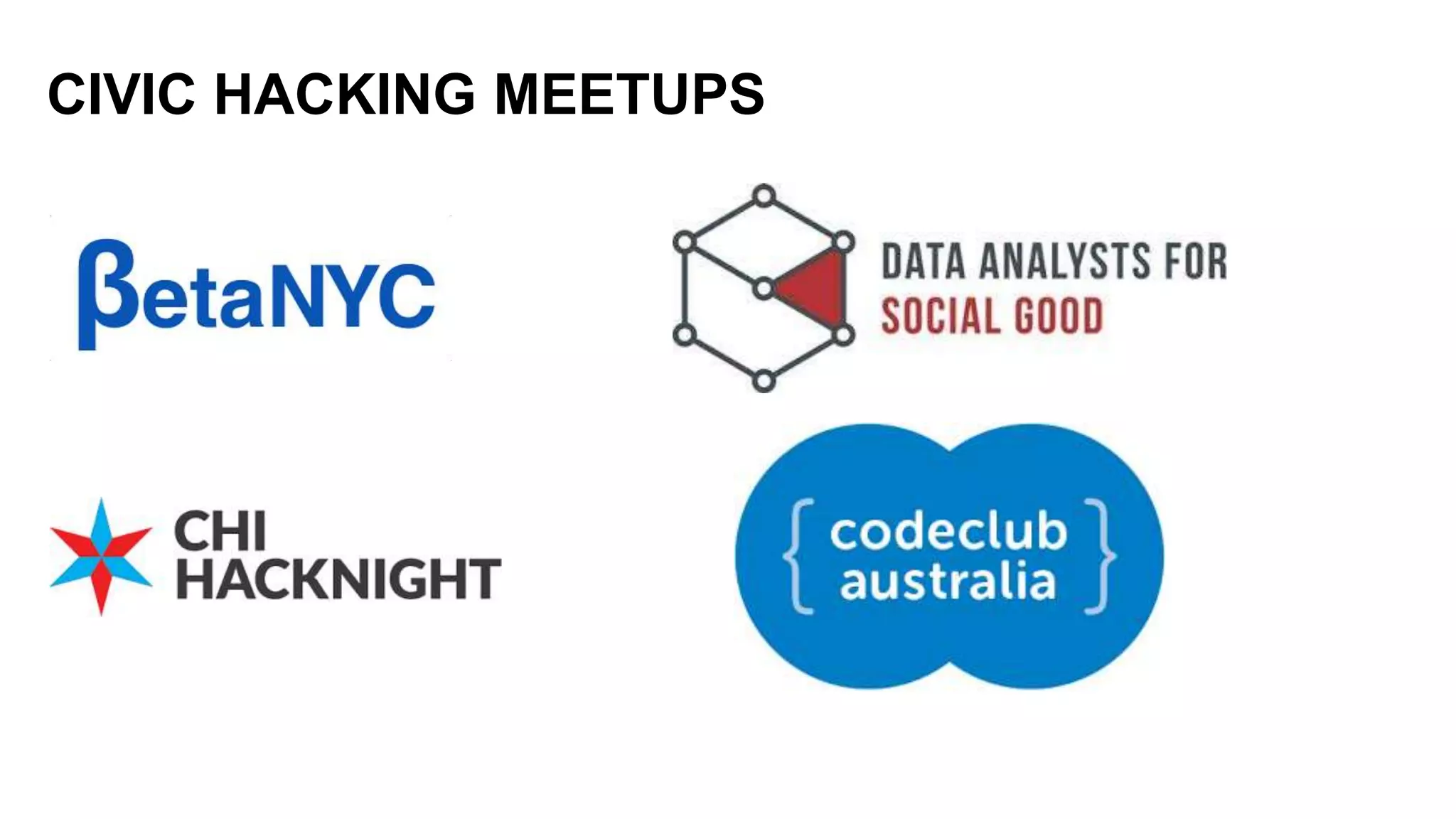 CIVIC HACKING MEETUPS
 