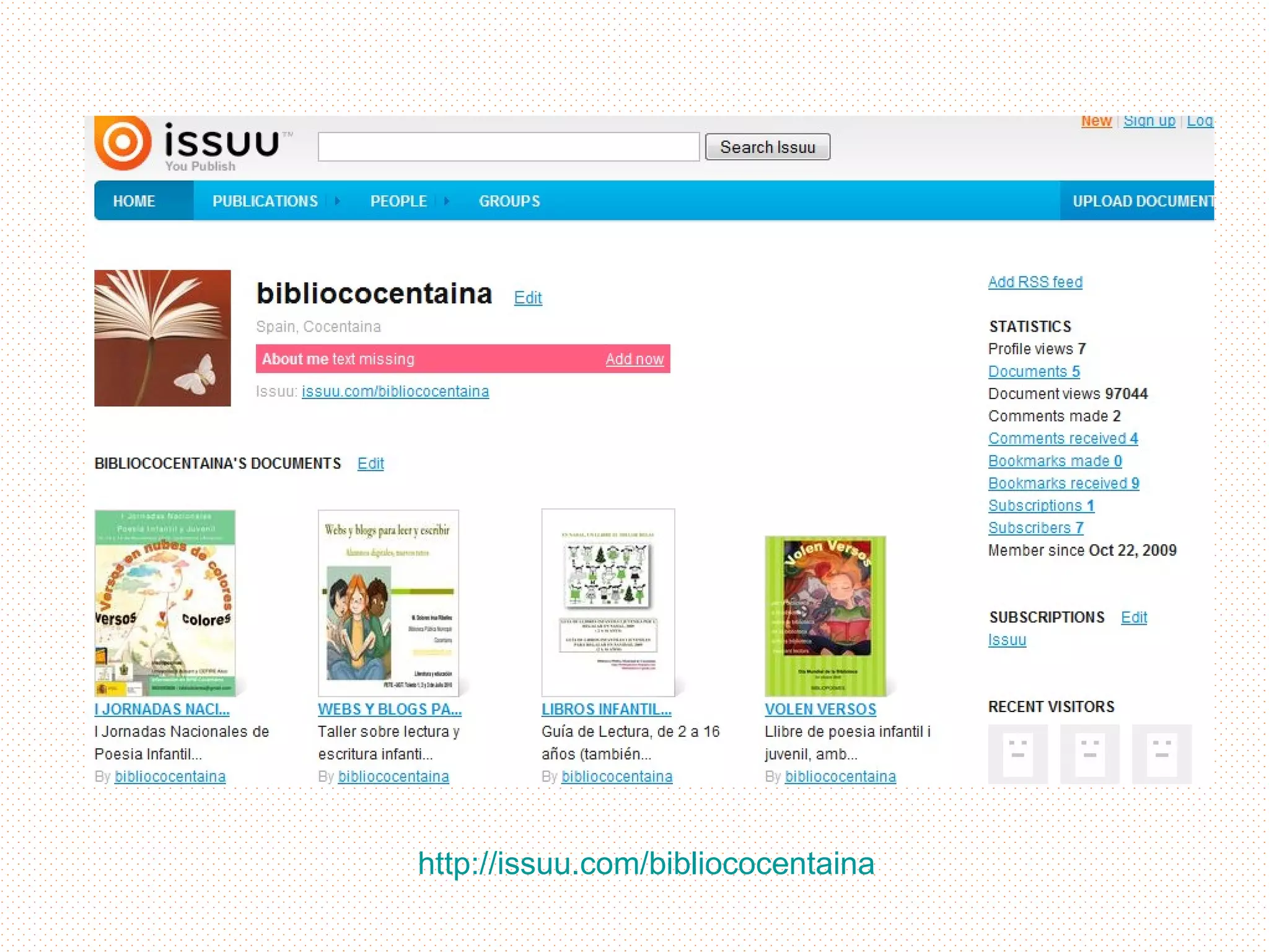 http://issuu.com/bibliococentaina
 