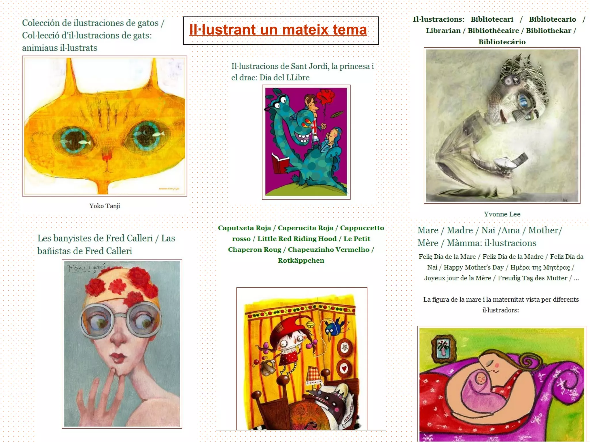 Il·lustrant un mateix tema
 