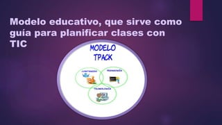 Modelo educativo, que sirve como
guía para planificar clases con
TIC
 