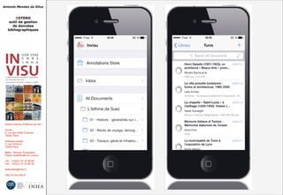 Antonio Mendes da Silva
ZOTERO
outil de gestion
de données
bibliographiques
Institut national d'histoire de l'art
Accès :
6, rue des Petits Champs
75002 Paris
Adresse postale :
2, rue Vivienne
75002 Paris
Métro : Bourse, Pyramides
Palais royal/Musée du Louvre
Tél. : +33(0)1 47 03 89 84
Fax : +33(0)1 47 03 86 36
lesticetlart@inha.fr
http://invisu.inha.fr
 
