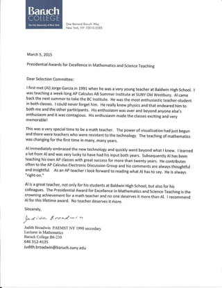 Baruch Recommendation