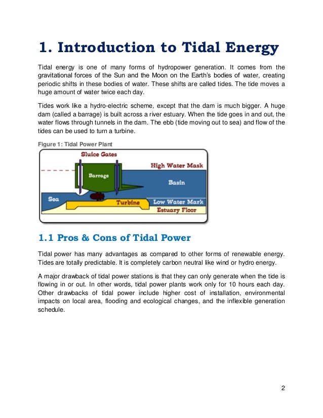 Tidal Energy Pros And Cons Chart
