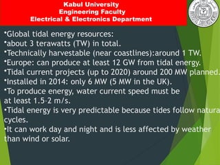 Overview of the Tidal Energy and underwater trubine designs | PPTX