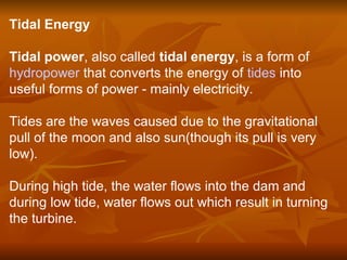 Tidal energy