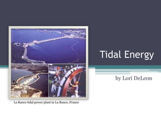 Tidal Energy
by Lori DeLeon
La Rance tidal power plant in La Rance, France
 