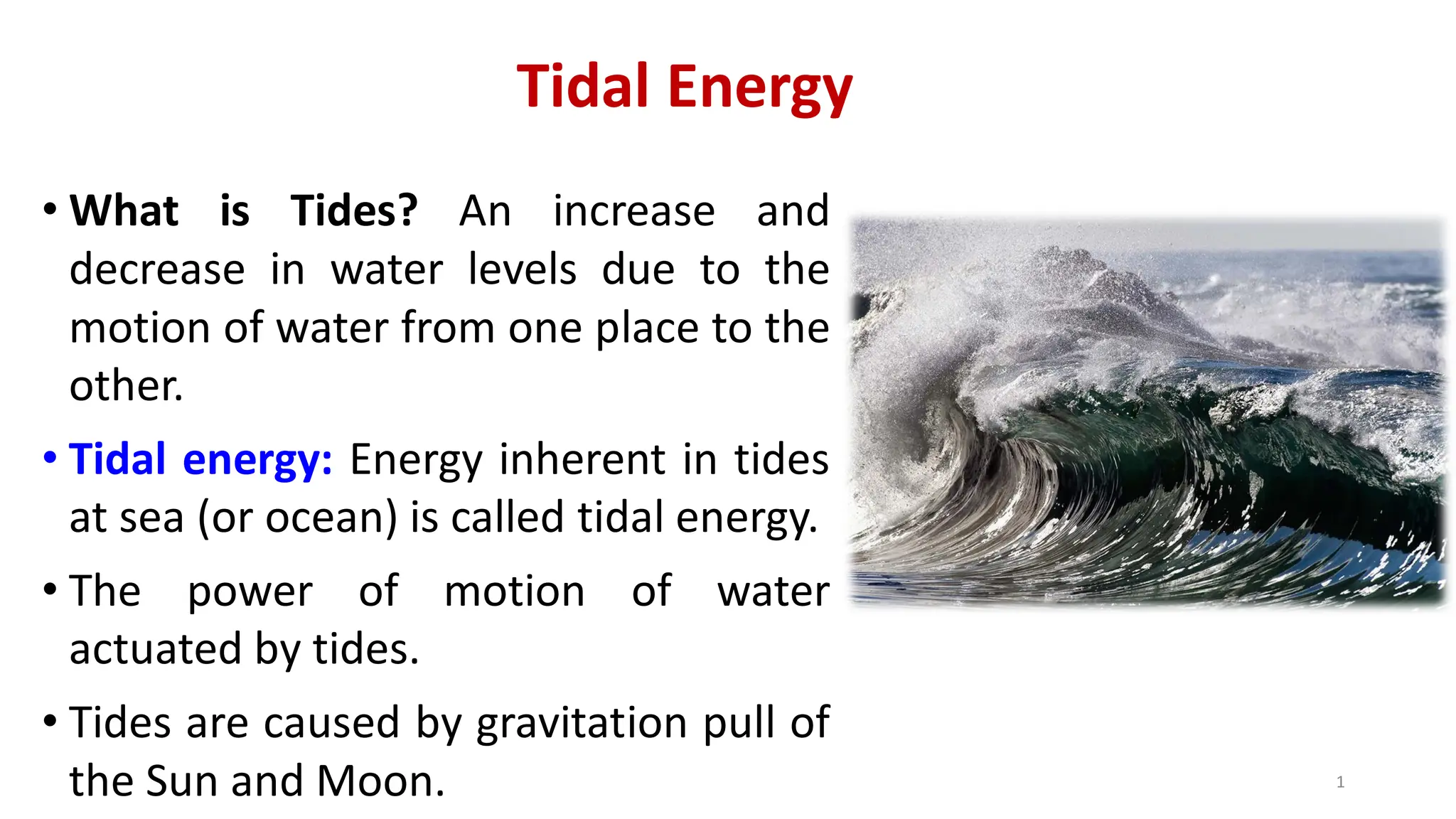 Tidal Energy Energy definition and application | PDF