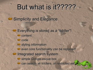 Tracking the Tiddlythesaurus | PPT