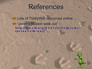 Tracking the Tiddlythesaurus | PPT