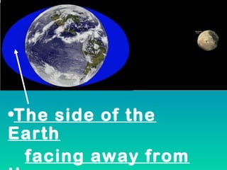 •The side of the
Earth
  facing away from
 