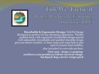 Range Backpack Bag Carrier Range Pack for Outdoors - TideWe