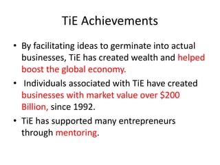 Tie Presentation.pdf TiE - AN OVERVIEW | PPTX