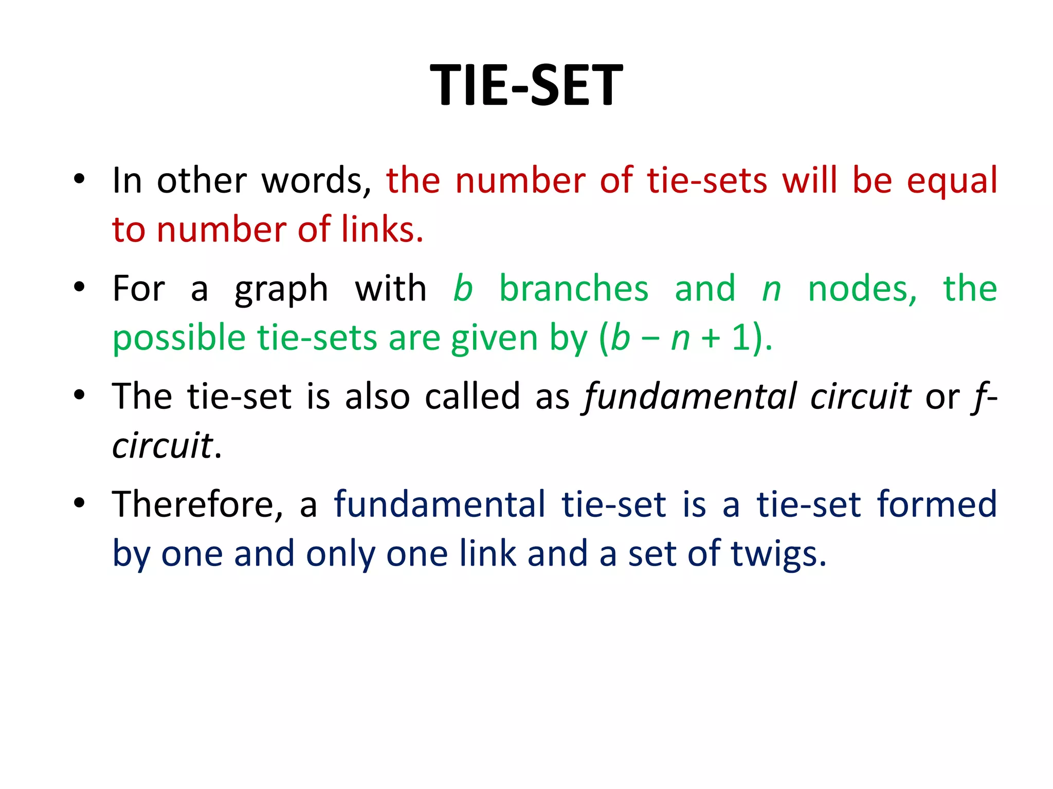 Tie set and tie-set matrix | PPTX | Science