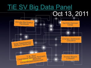 TiE SV Big Data Panel
               Oct 13, 2011
 