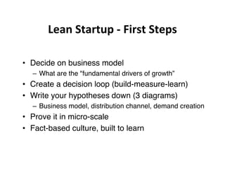 Lean Startup Operating Manual (Customer Development at Work)
