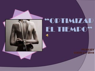 “OPTIMIZAR EL TIEMPO” PICHILA23 MARZO 24, 2010 