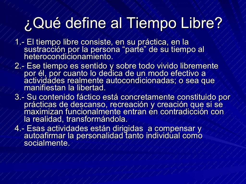 Tiempo Libre Y Ocio