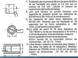 Tiempo procesamiento torno