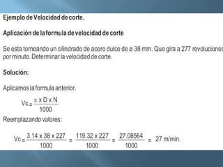 Tiempo procesamiento torno