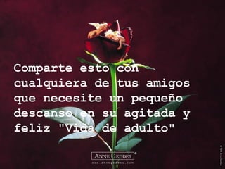 Comparte esto con cualquiera de tus amigos que necesite un pequeño descanso en su agitada y feliz "Vida de adulto" 