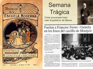 Semana
Trágica
Crisis provocada hace
caer el gobierno de Maura.
 