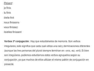 Tiempos verbales en frances