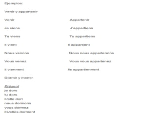 Tiempos verbales en frances