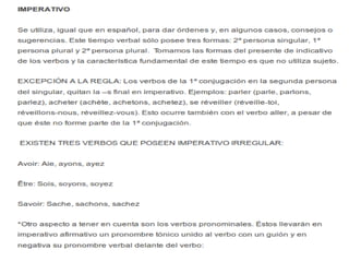 Tiempos verbales en frances