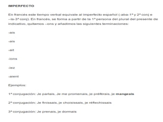 Tiempos verbales en frances