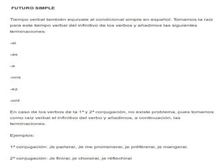 Tiempos verbales en frances