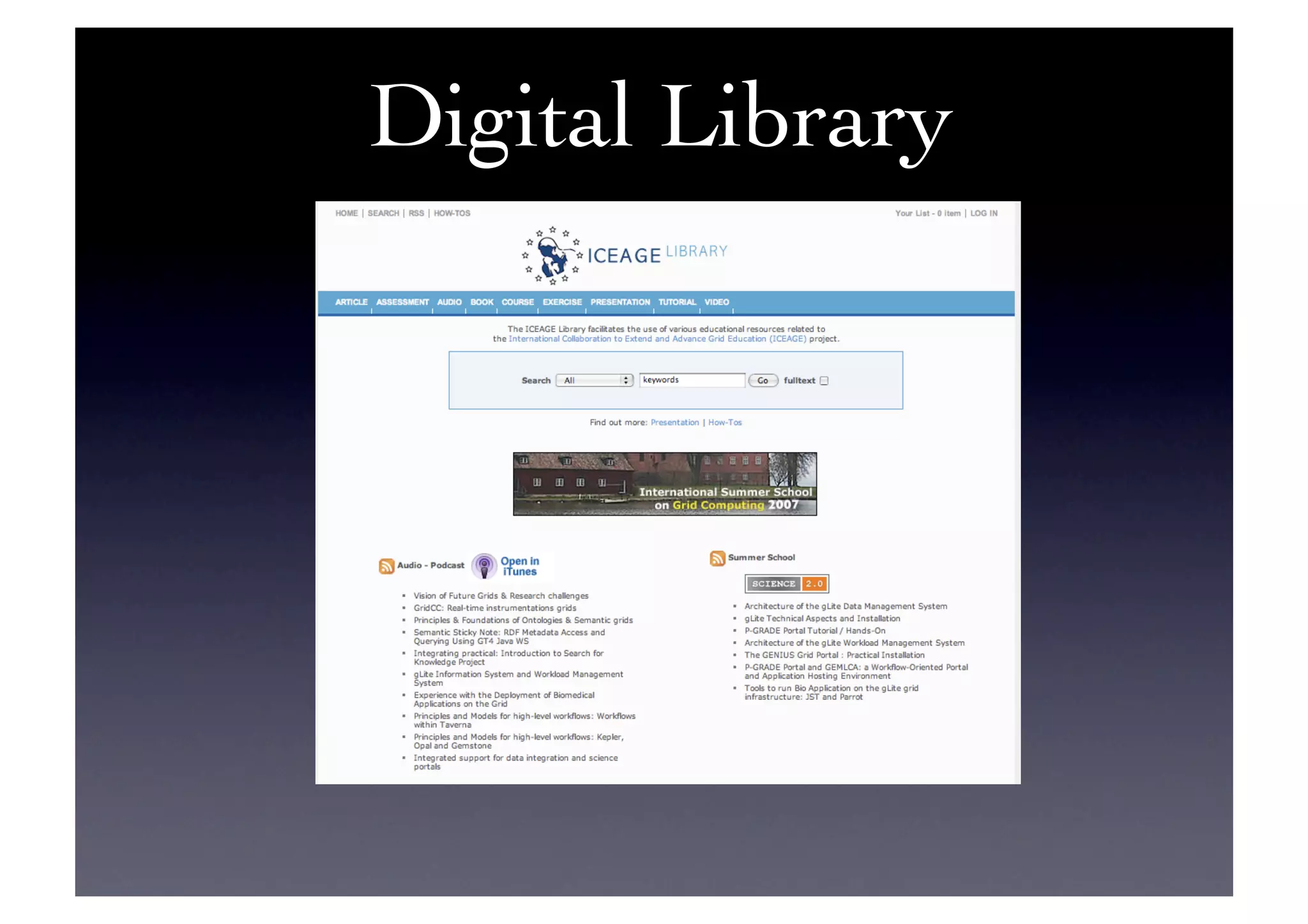 Digital Library	

 